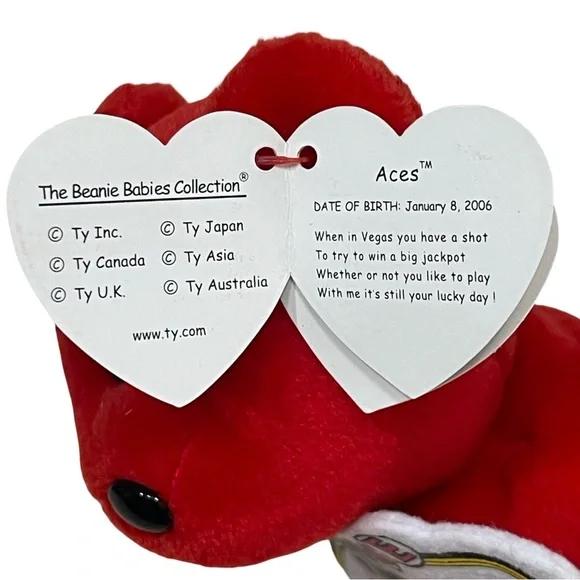 Ty Beanie Babies Aces Las Vegas Bear 2006aces Ty Beanie Baby Las Vegas - Picture 4 of 7